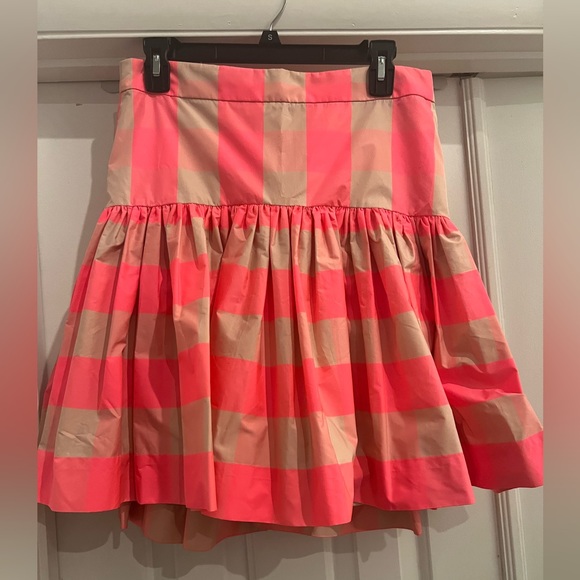 J. Crew Pink Striped Taffeta Hot Pink striped drop waist skirt.size 4 - Picture 4 of 8